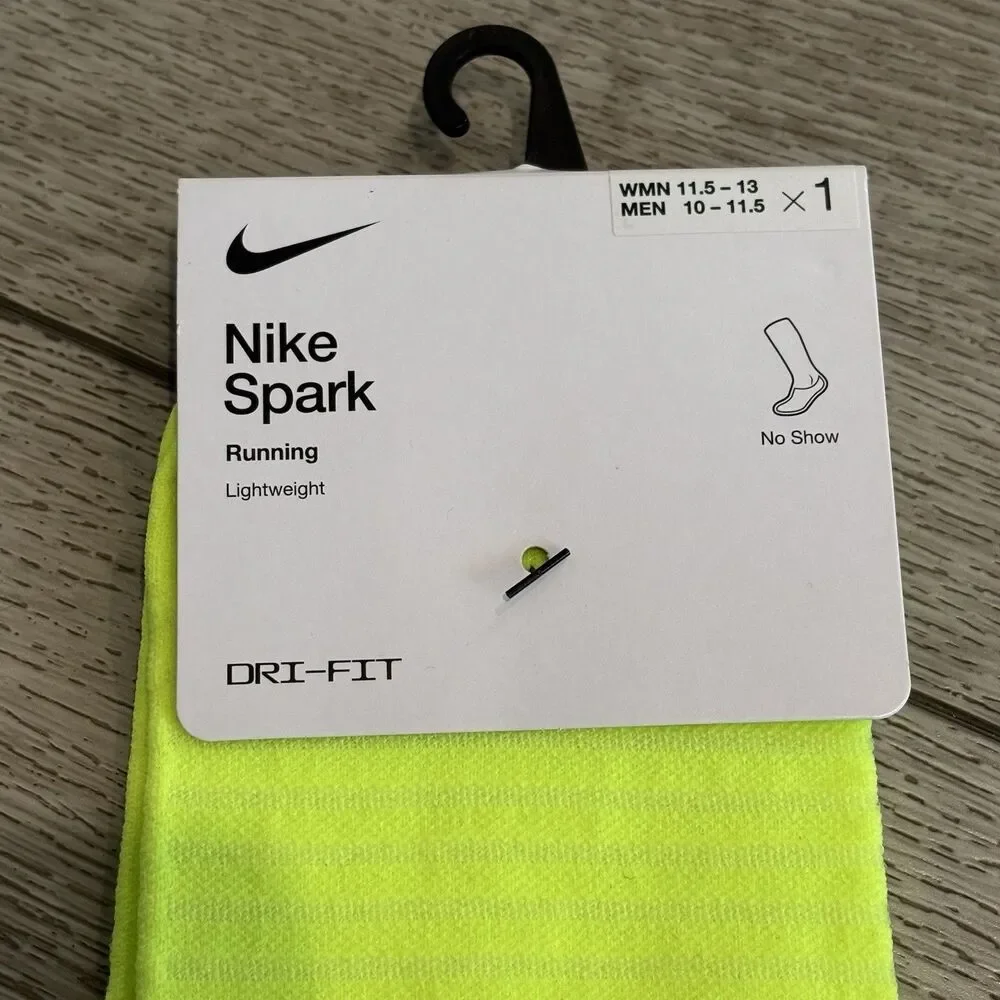 Nike Spark Running Dri-fit‎ Socks 10-11.5men/11.5-13wmn No Show NWT